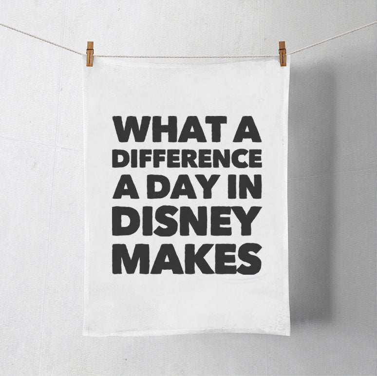 Day In Disney Flour Sack Tea Towel